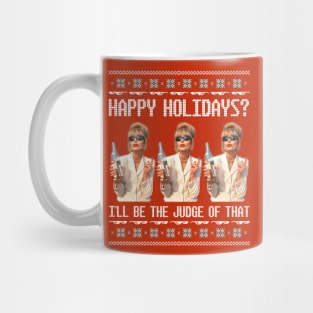 AbFab Ugly Christmas Sweater Design—Happy Holidays? Patsy Stone Will Be the Judge of That Mug